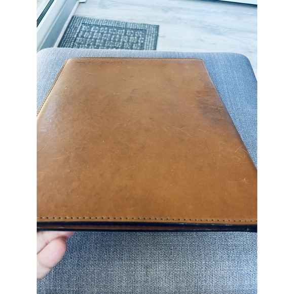 Hartmann Brown Leather Portfolio Organizer Notebook Zofran Pharmaceutical Rep